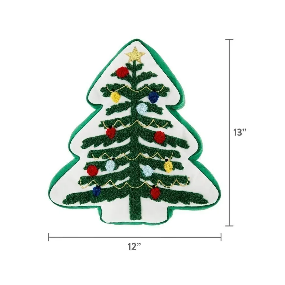 Holiday Time Green Holiday Pillows with Christmas Tree Design